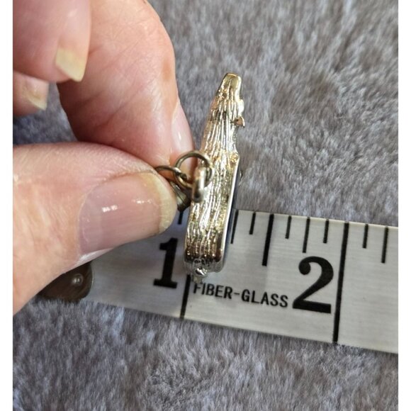 Silver Bear Charm Blue Paua Abalone Shell SilverAqua 1"x1.25" Polar Bear Grizzly - Picture 8 of 9